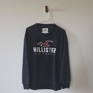 Hollister Men's Dark Gray Crewneck Sweater